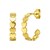 14K Yellow Gold Heart Row C Hoop Earrings