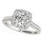 Round Cut with Square Shape Halo Diamond Engagement Ring in 14k White Gold (1 1/2 cttw)