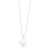 Sterling Silver Rhodium Plated Heart Charm Necklace