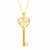 LOVE Skeleton Key Pendant in 14k Yellow Gold