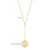 14k Yellow Gold High Polish Star Medallion Two Tone Lariat Necklace