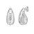 Sterling Silver Puffed Raindrop with Cubic Zirconia Stones Earrings