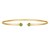 14K Yellow Gold Peridot Open Cuff Bangle (2.00 mm)