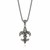 Baroque Style Fleur De Lis Pendant in 18K Yellow Gold and Sterling Silver