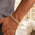 14k Yellow Gold White Pave High Polish Modern Lite Miami Cuban Bracelet  (6.50 mm)