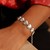Sterling Silver Rhodium Plated Puffed Hearts Bracelet