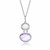 Amethyst,  Rose Quartz & Diamond Layered Pendant in Sterling Silver