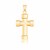 Block End Cross Pendant in 14k Yellow Gold