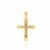 Fancy Budded Motif Cross Pendant in 14k Two-Tone Gold