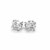 Faceted White Cubic Zirconia Stud Earrings in 14k White Gold(7mm)