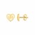 14K Yellow Gold High Polish Scribble Heart Stud Earrings