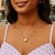 14k Yellow Gold Puff Heart Adjustable Necklace