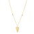 14K Yellow Gold Elongated Heart and Bead Station Necklace