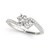 Curved Band Two Stone Diamond Ring in 14k White Gold (3/4 cttw)