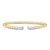 14K Two Tone Polish Diamond Pallina Open Beaded Cuff Bangle (3.00 mm)