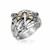 Bamboo and Dragonfly Style Ring in 18k Yellow Gold and Sterling Silver