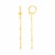 14k Yellow Gold Huggie Style Hoop Earrings with Butterfly and Long Chain Drops