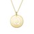 14K Yellow Gold Disc Initial Q Pendant
