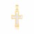 Thick End Fancy Cross Pendant in 14k Two-Tone Gold