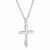 Sterling Silver Polished Rounded Cross Necklace
