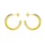 14K Two Tone Gold Interlocking Trinity C Hoop Earrings