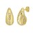 Sterling Silver Yellow Gold Plated Puffed Raindrop CZ Earrings