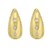 Sterling Silver Yellow Gold Plated Puffed Raindrop CZ Earrings