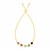 Adjustable Bracelet with Multicolored Medium Round Gemstones in 14k Yellow Gold