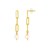 14k Yellow Gold Paperclip Chain Link Earrings with Pearls
