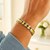 Rounded Bar Links Mens Bracelet in 14k Two-Tone Gold (9.65 mm)