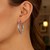 Textured Diamond Cut Heart Motif Hoop Earrings in Rhodium Plated Sterling Silver(3x22mm)