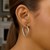 Textured Diamond Cut Heart Motif Hoop Earrings in Rhodium Plated Sterling Silver(3x22mm)