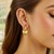 14K Yellow Gold Puffy Heart Dangle Huggie Hoops Earrings