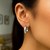 Flat Motif Oval Hoop Earrings in Rhodium Plated Sterling Silver(4x14mm)
