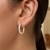 Textured Hinge Tube Hoop Earrings in 14k Two-Tone Gold(2.5x15mm)