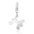 Letter H Crystal Accented Charm in Sterling Silver