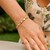Fancy Satin Heart Line Bracelet in 14k Tri-Color Gold (6.35 mm)