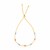 14k Tri-Color Gold Textured Oval Station Lariat Style Bracelet