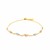 14k Tri-Color Gold Textured Oval Station Lariat Style Bracelet