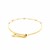14k Tri-Color Gold Textured Oval Station Lariat Style Bracelet