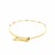 14k Tri-Color Gold Textured Oval Station Lariat Style Bracelet (1.20 mm)