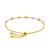 14k Tri-Color Gold Textured Oval Station Lariat Style Bracelet (1.20 mm)