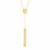 14k Two Tone Gold Lariat Necklace with Textured Circle and Bar