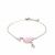 Sterling Silver 9 1/4 inch Adjustable Bracelet with Enameled Flamingo