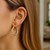 14k Yellow and White Gold Two Part Textured Twisted Round Hoop Earrings(3x23mm)