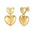 Sterling Silver Yellow Gold Plated Puffed Double Heart Drop Earrings