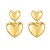 Sterling Silver Yellow Gold Plated Puffed Double Heart Drop Earrings
