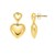 Sterling Silver Yellow Gold Plated Puffed Double Heart Drop Earrings