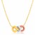 Triple Open Circle Accented Chain Necklace in 14k Tri-Color Gold