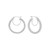 14K White Gold Ice Chain Round Hoops Earrings
